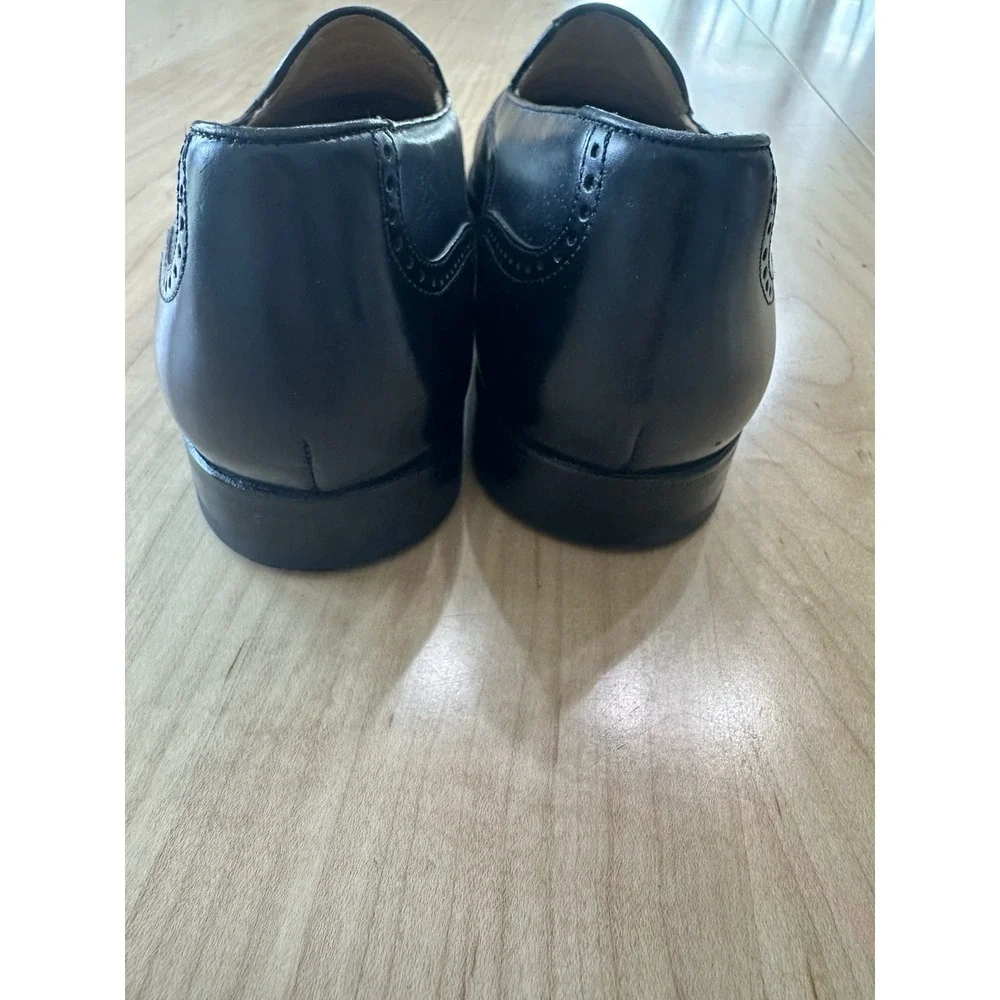 Mezlan Havana Black Leather Tassel Loafers Mens 10 Brogue Cap Toe Spain Shoe